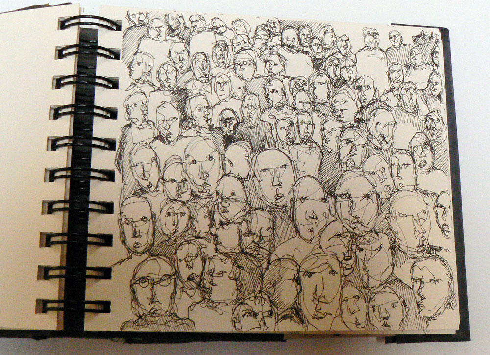 Crowd drawings artist's book