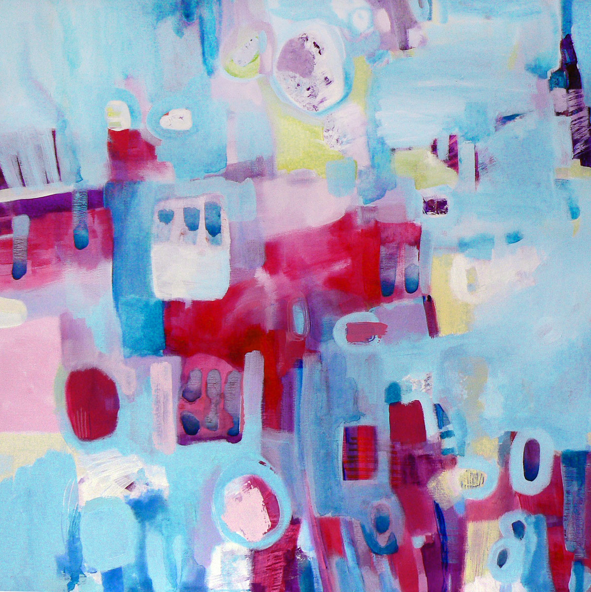 hustle and bustle original abstract painting on canvas