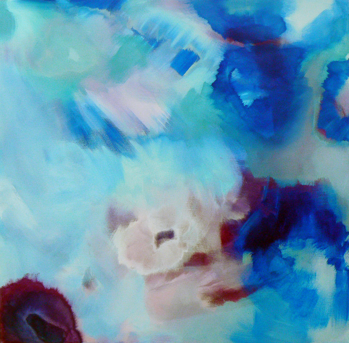 deep deep blue, original abstract painting on canvas