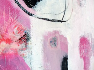 Tic-Tac-Toe - original abstract painting, pink and more pink