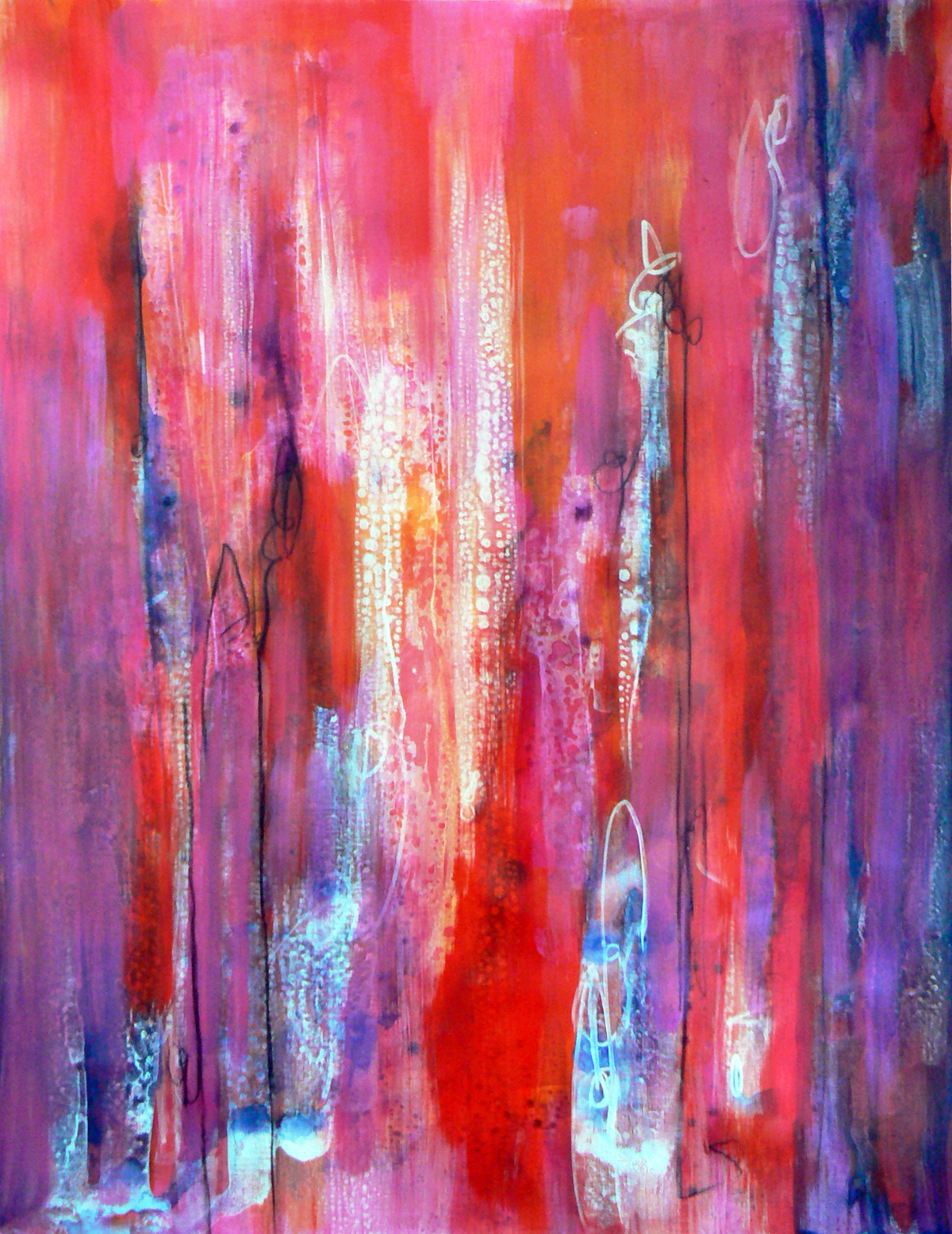 The sacred fire, 2015 Acrylic painting by Carolynne Coulson
