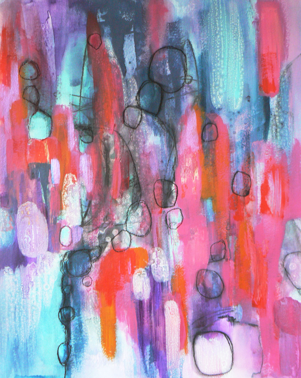 Sticks and stones, 2015 Acrylic painting by Carolynne Coulson