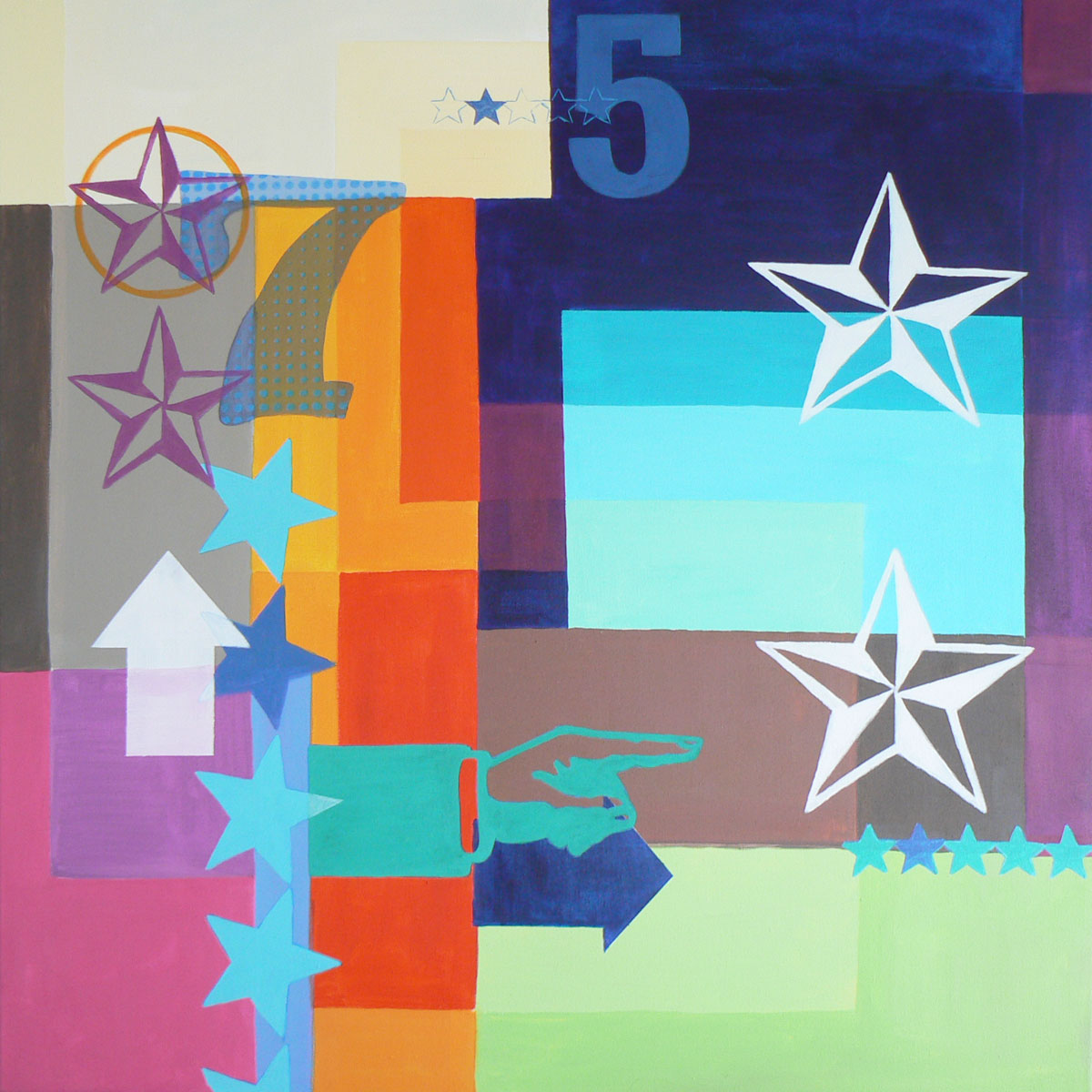 My lucky star (a pop art painting on the theme of good luck) (2018) Acrylic painting by Carolynne Coulson