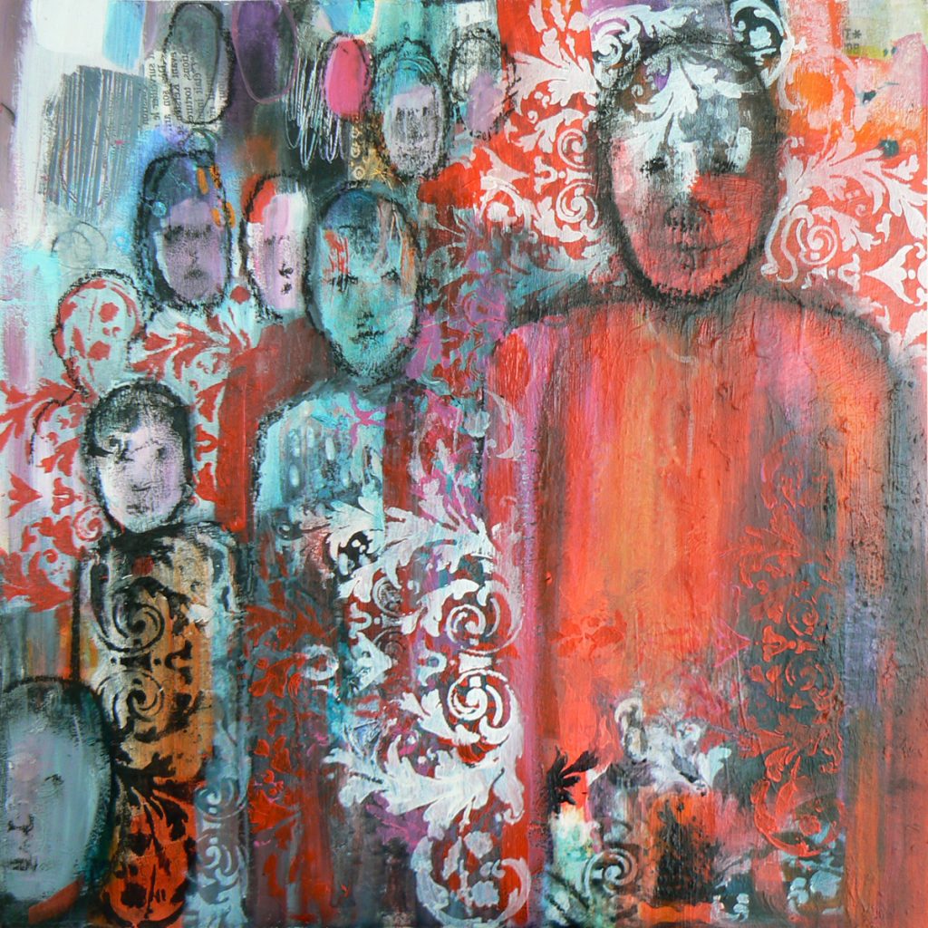 crowd (2018) Mixed-media painting by Carolynne Coulson